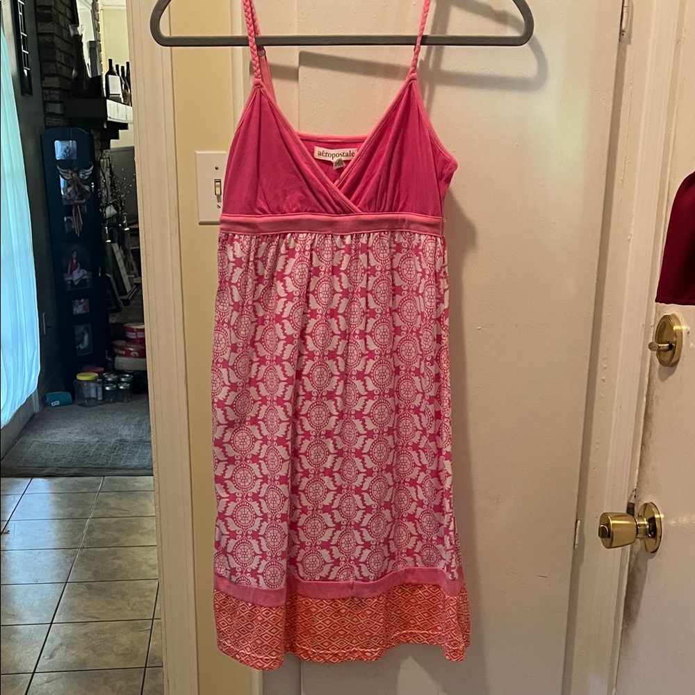 Aeropostale Pink/white Summer Dress with Patterns.